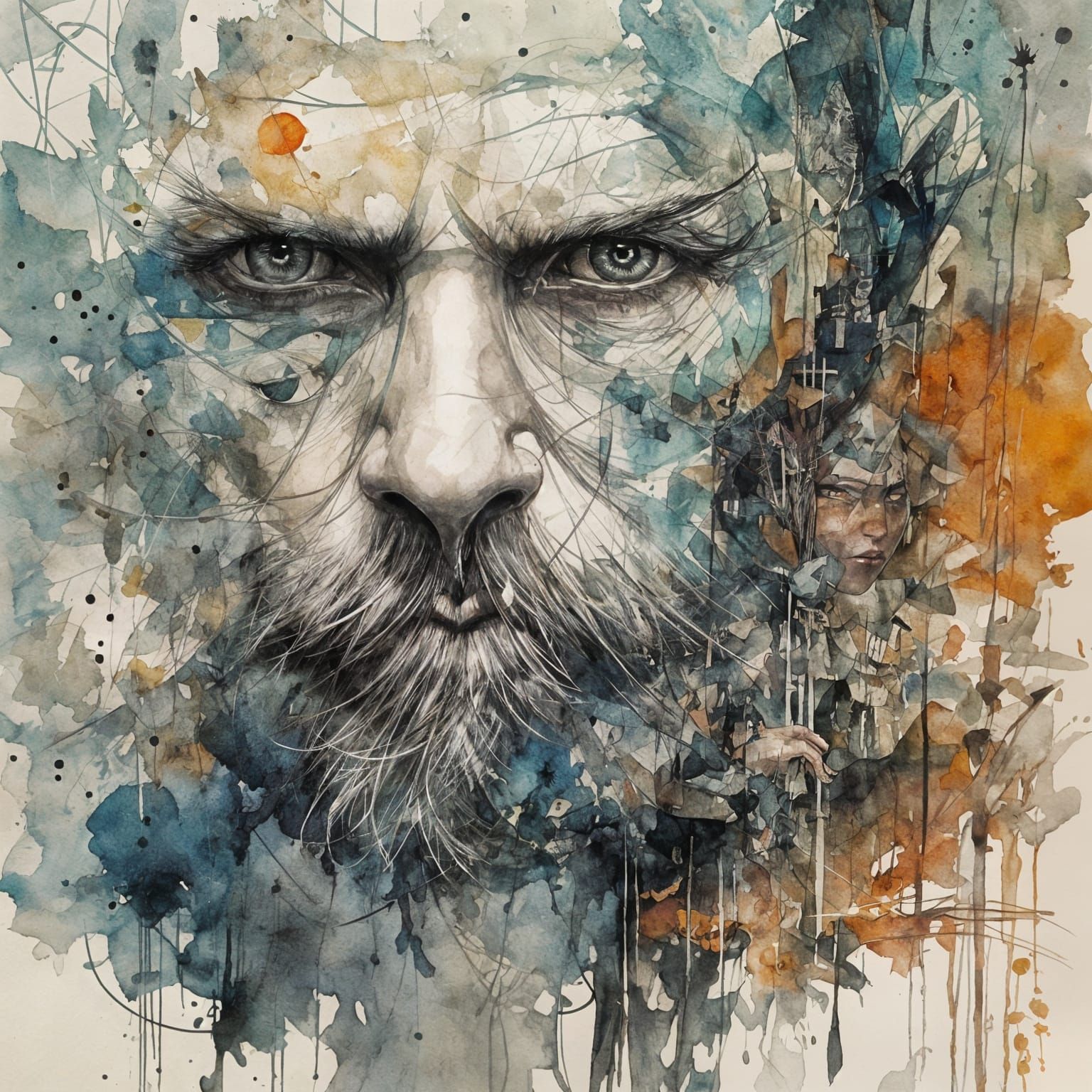 Surreal Double Exposure on a Foreign Shore