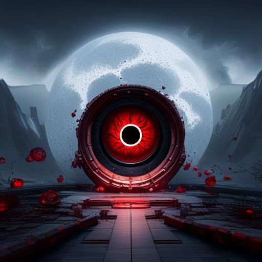 Detailed Sharingan Matte Painting in Deep Color