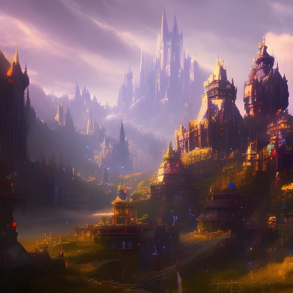 Gleaming Fantasy Kingdom: Digital Matte Painting