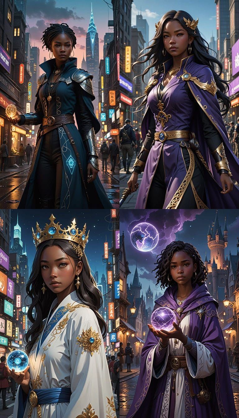 Beautiful 16 Year Old Mage in Cyberpunk NYC