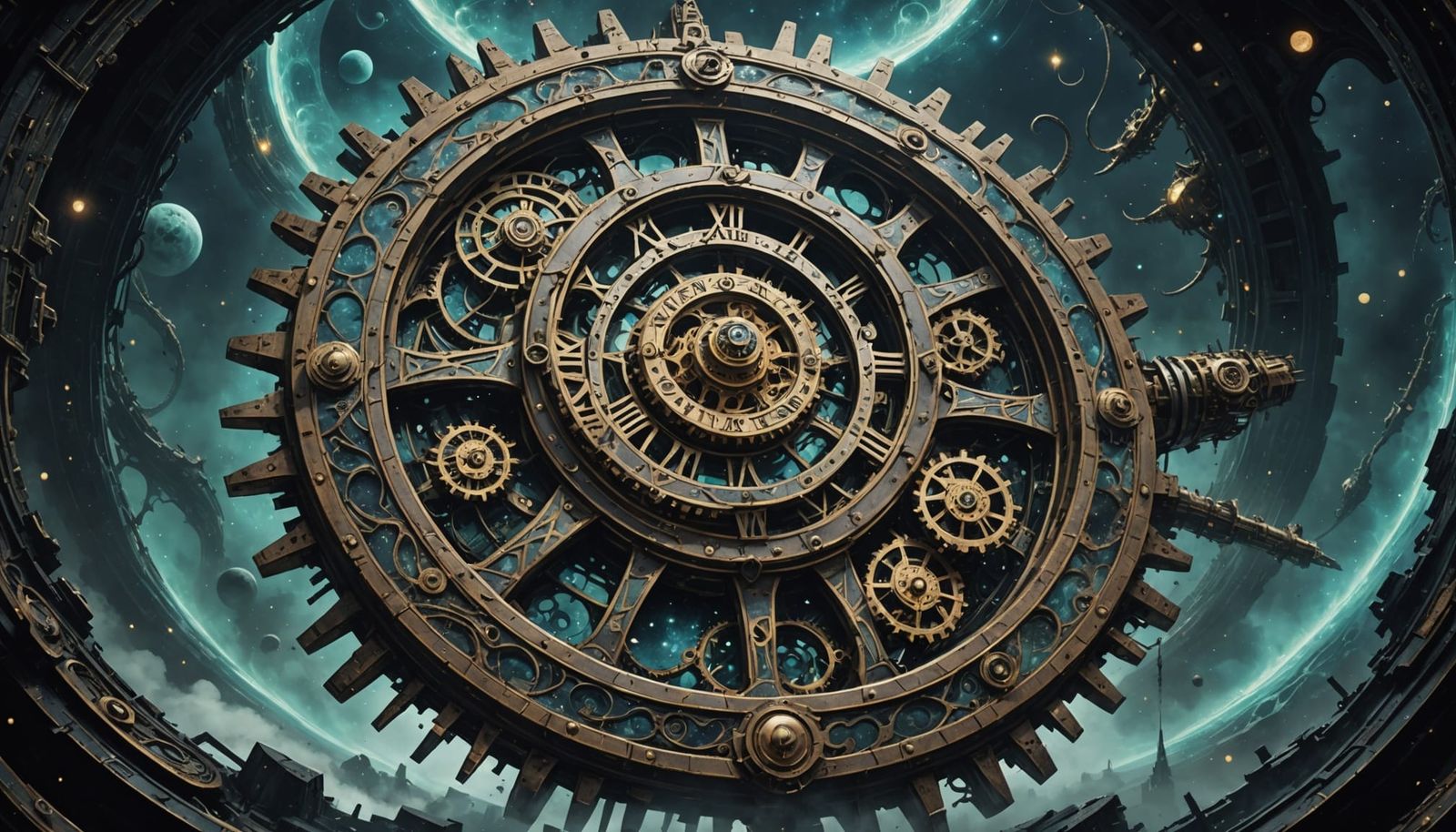 Clockwork Leviathan Emerges from Stardust Vortex