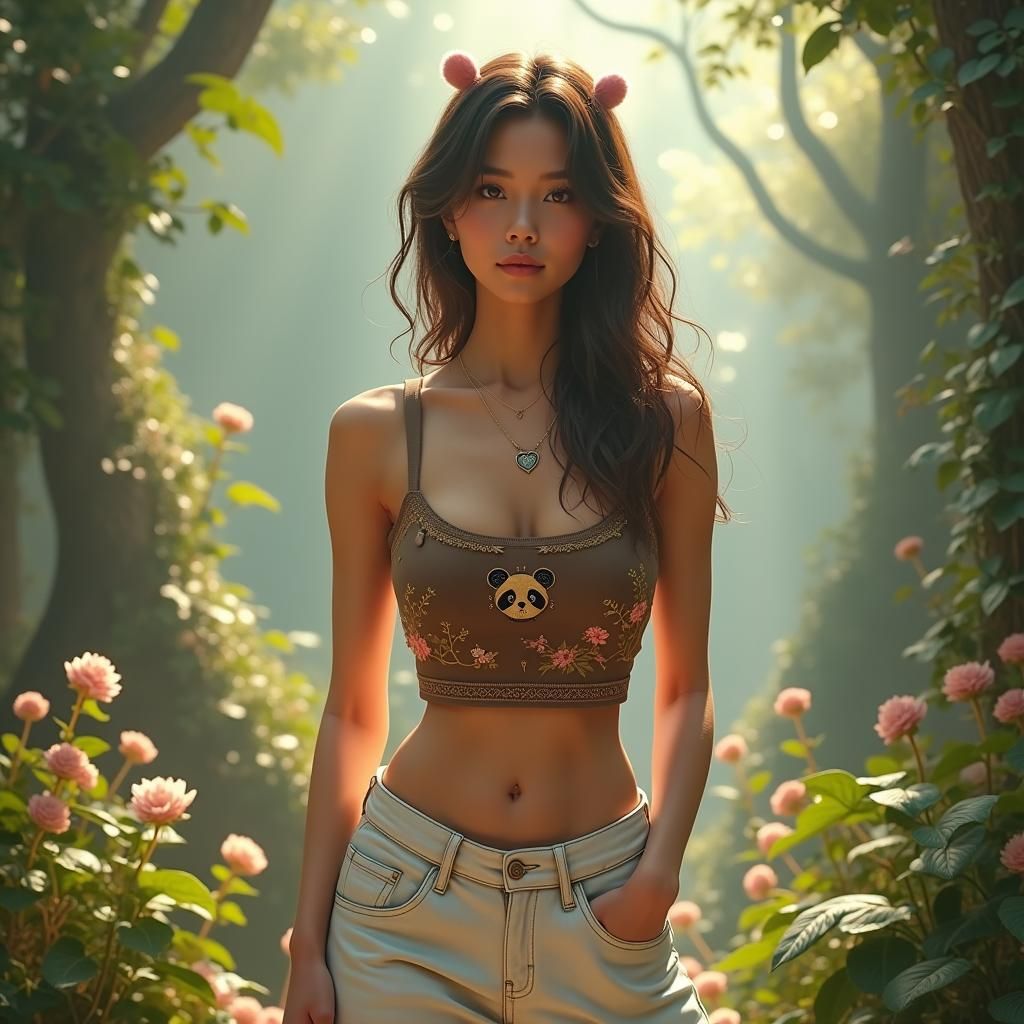 Panda Tank Top in a Dreamlike Setting