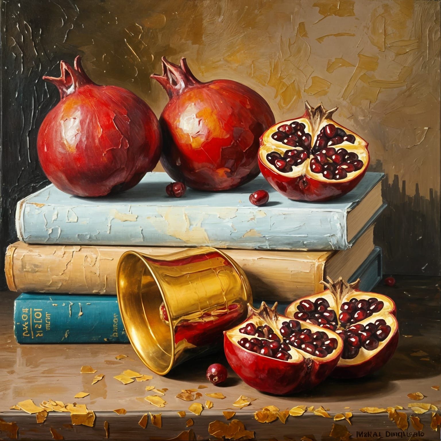 Vibrant Still Life in Textured Oil Painting