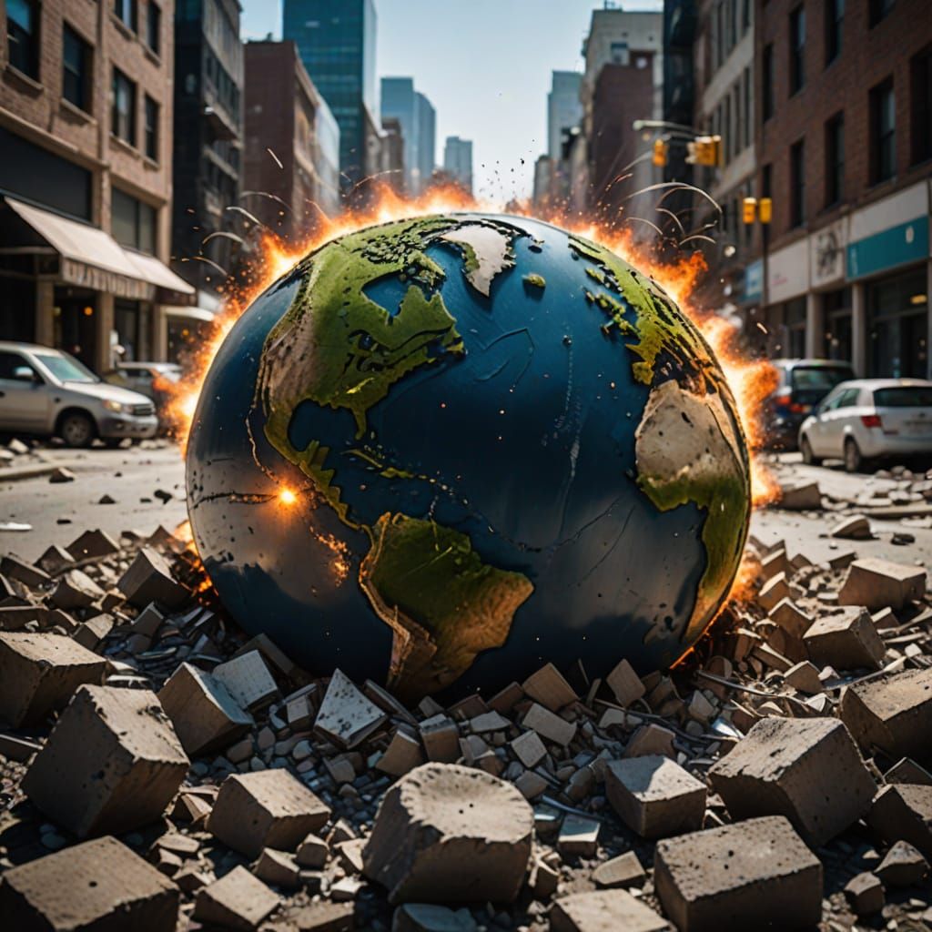 Earth's Destruction: A Professional Photographic Render