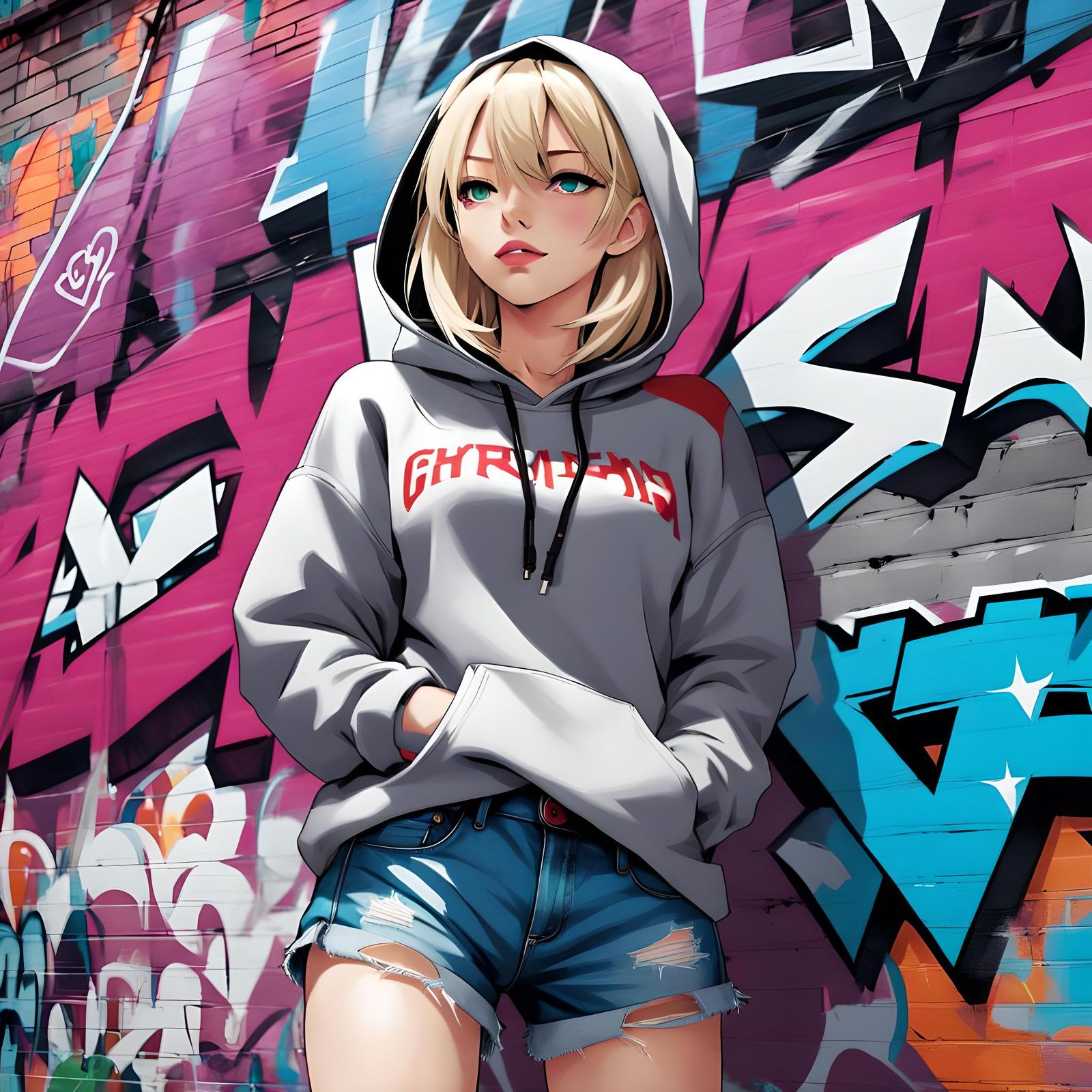 Gwen Stacy in Casual Style Anime Illustration