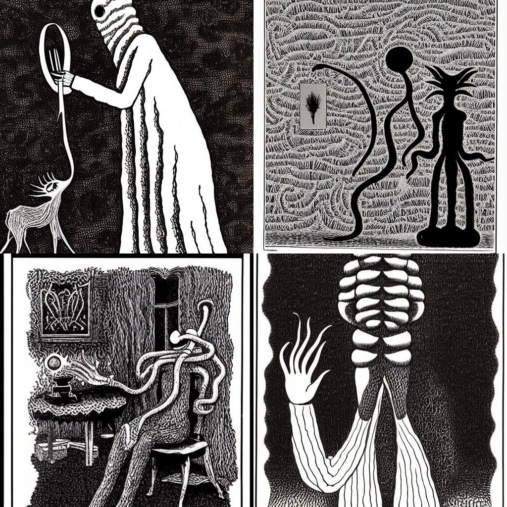Nyarlathotep in Edward Gorey Style