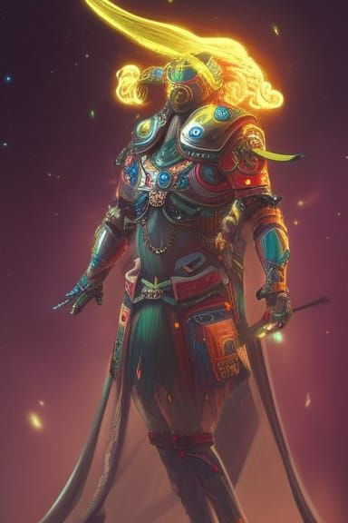 Futuristic Space Pirate King in Astral Samurai Suit