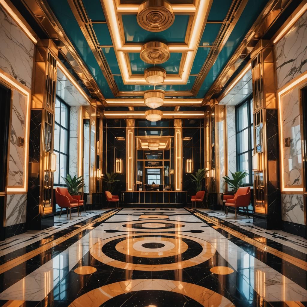 Majestic Art Deco Hotel in Pop Art Style