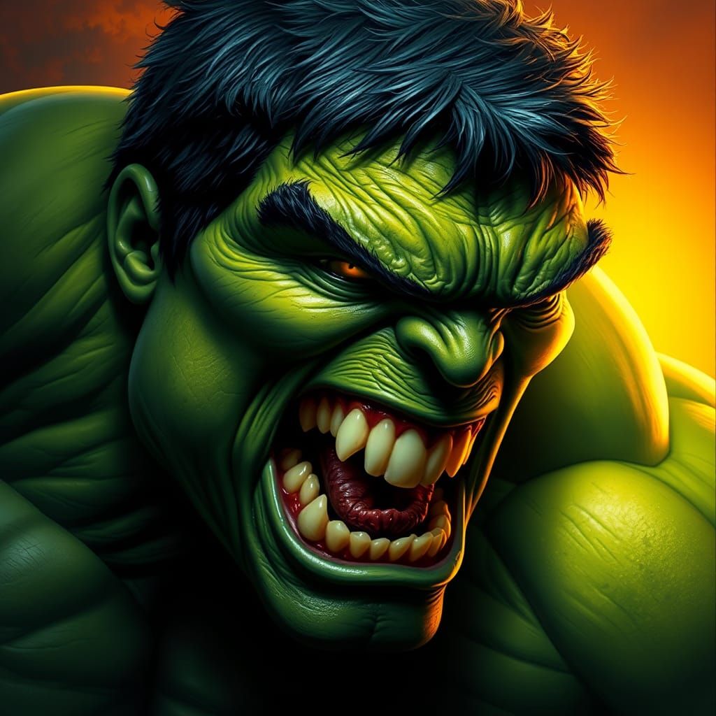 Hyperrealistic Portrait of the Enraged Hulk