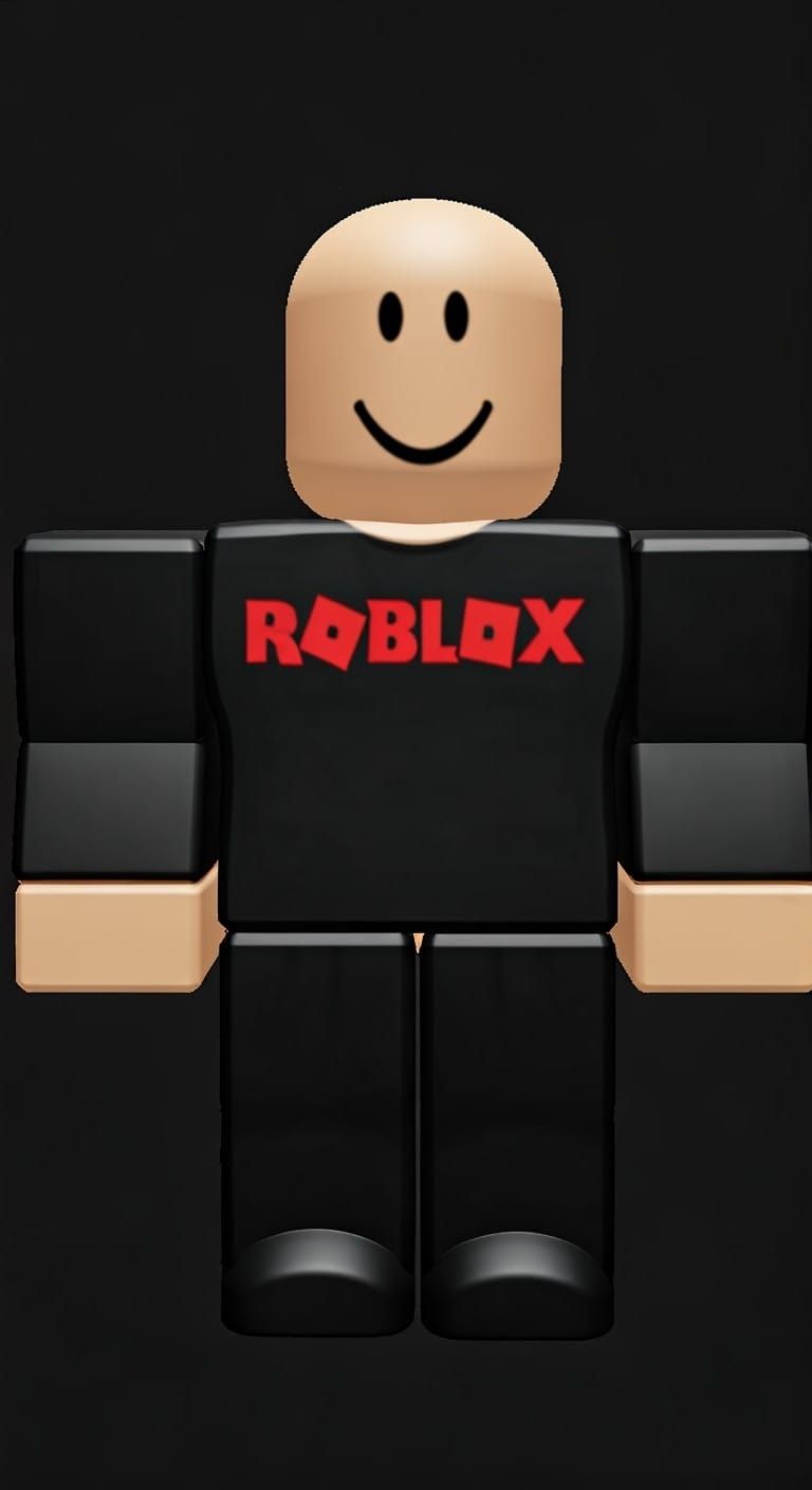 Minimalist Roblox Avatar with Smiley Face