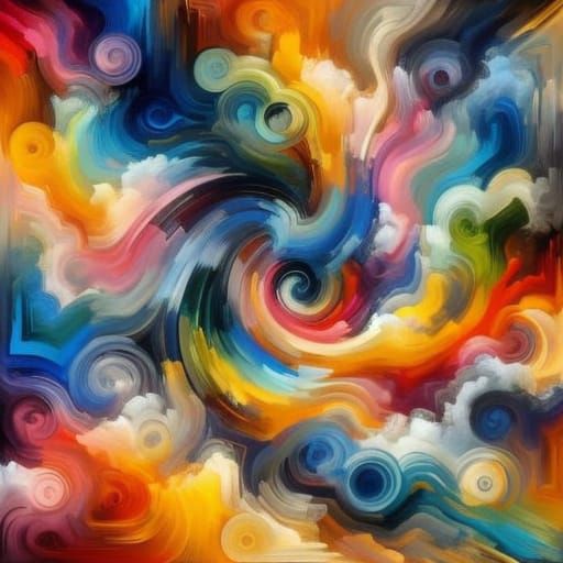 Bold Color Field Painting with Expressive Brushstrokes