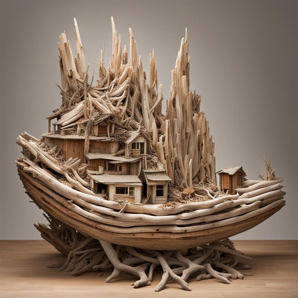 Surreal Washed Ashore Relics and Driftwood Art