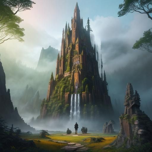 Mystical Forest Warrior in Vibrant Fantasy Art