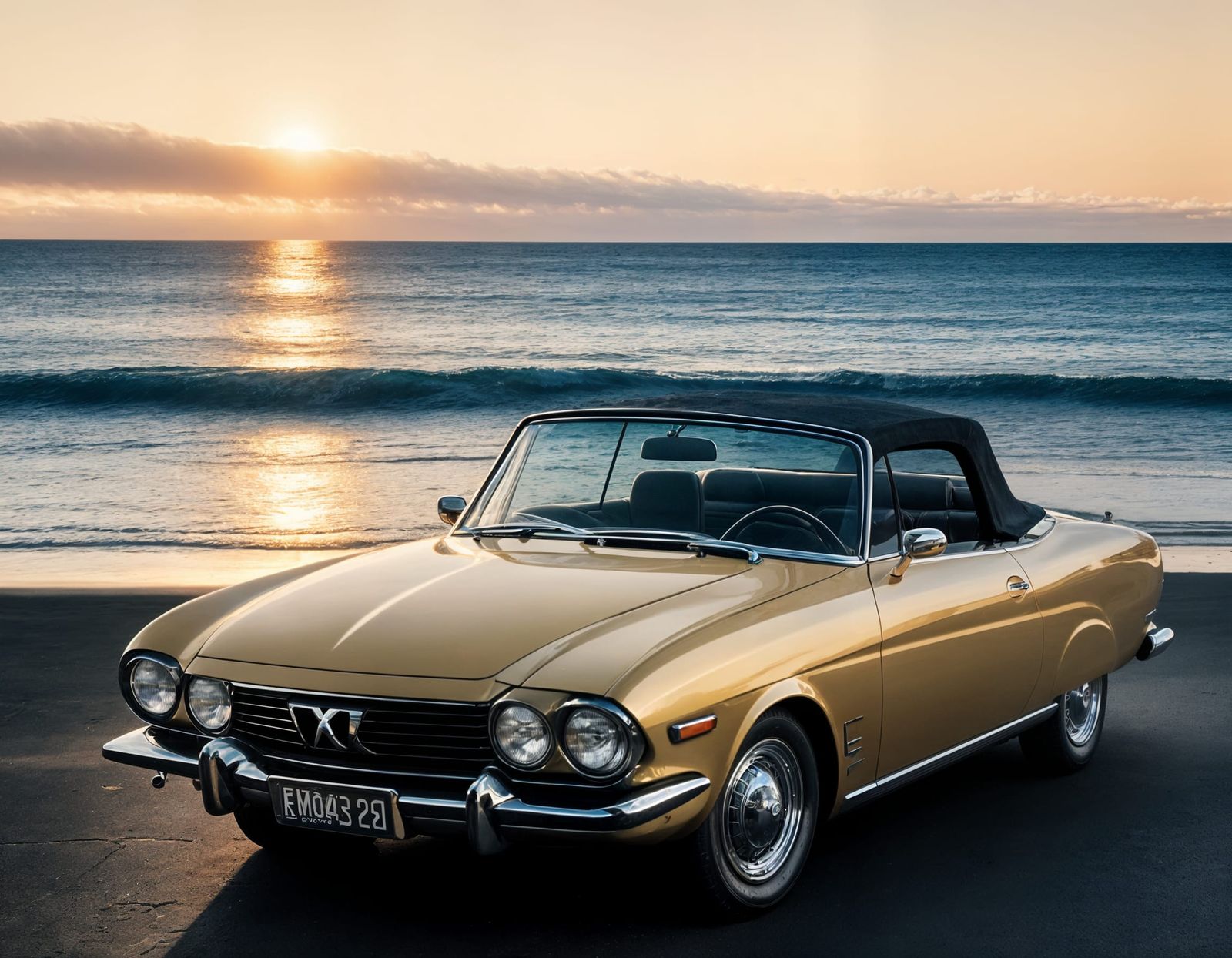 Retrofuturistic Convertible Cruises into Sunset