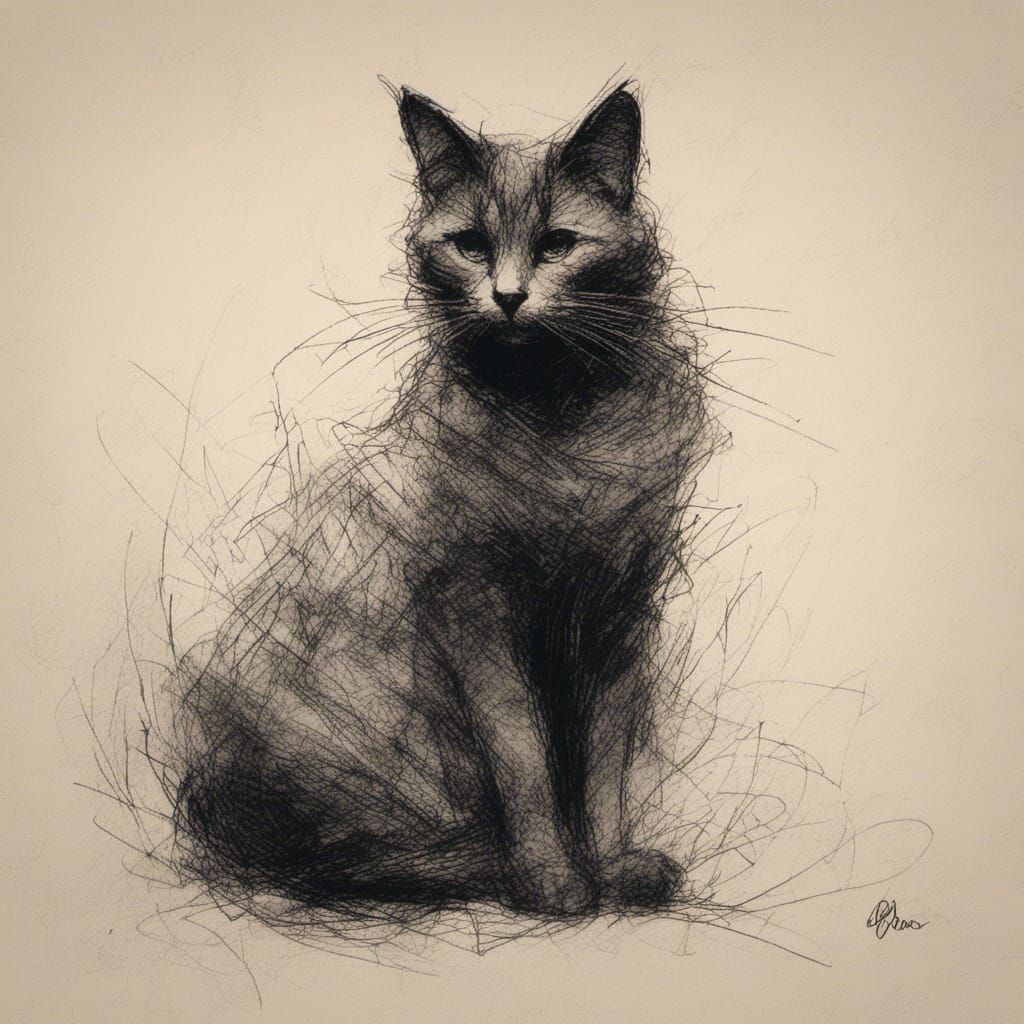Minimalist Cat Sketch