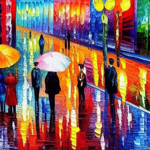 Rainy Day in Beaux-Arts City: Impressionist Oil Painting