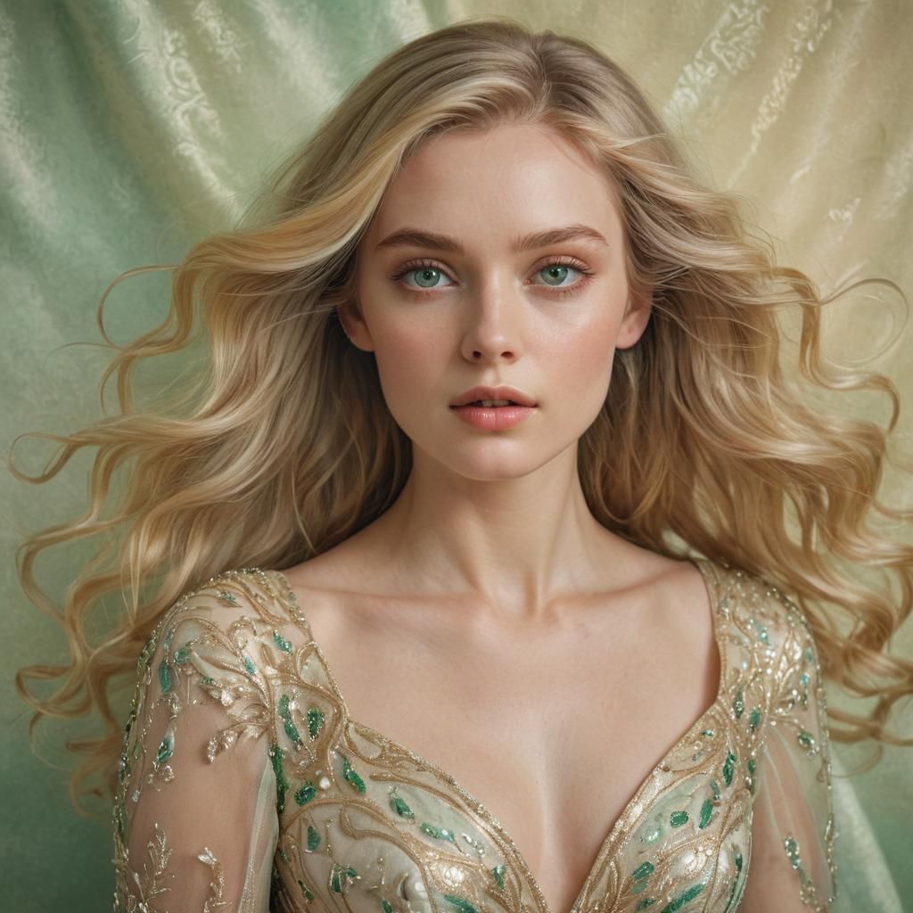 Ethereal Woman Portrait in Hyperrealistic Style