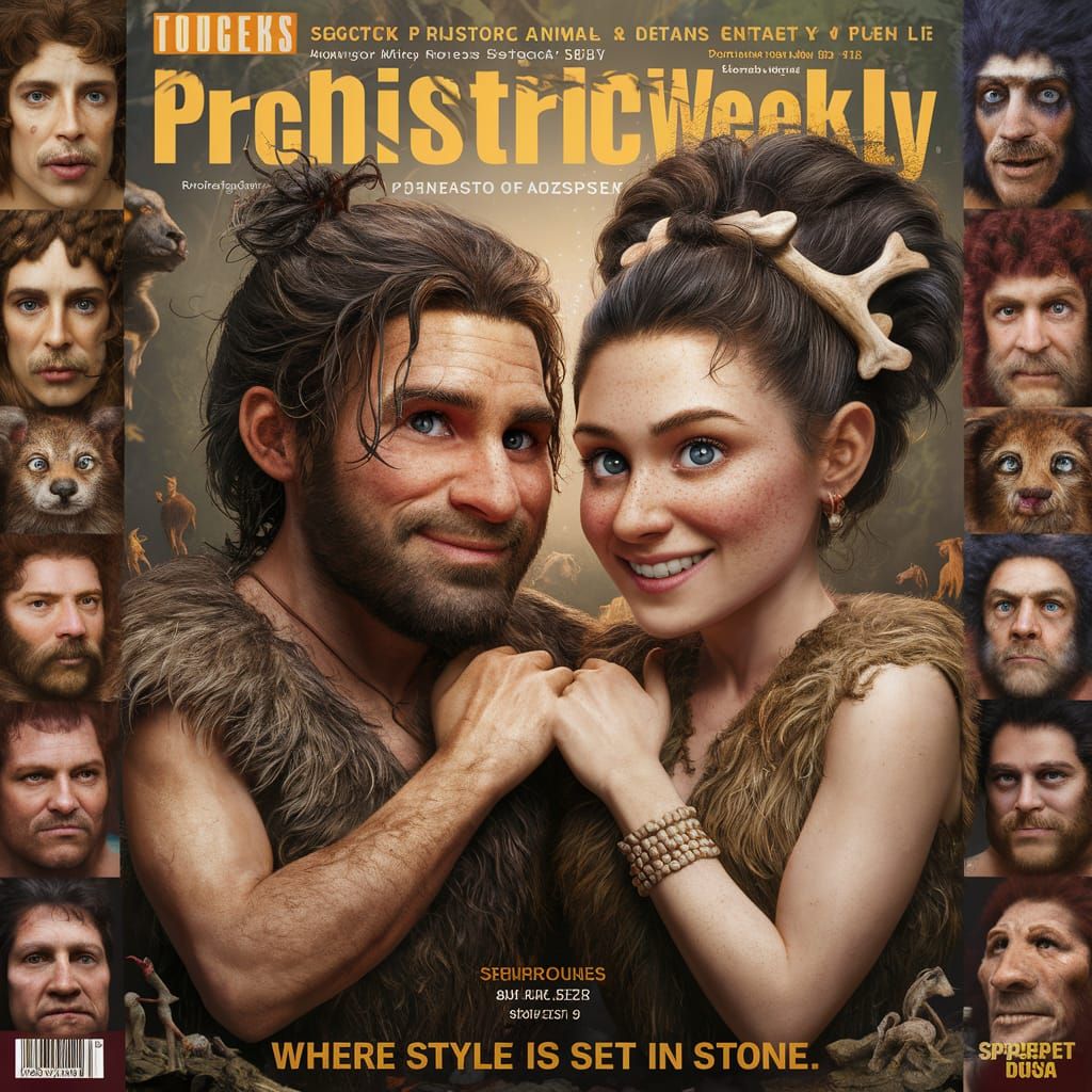 Prehistoric Weekly Magazine Cover in Concept Art Style