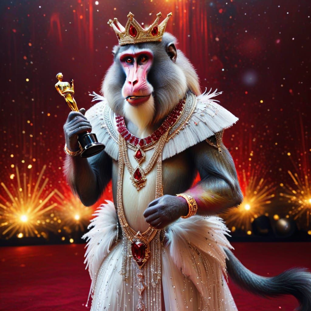 Monkey Walking the Red Carpet