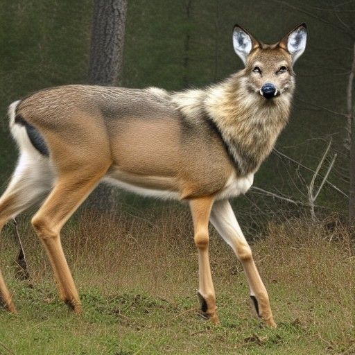 Hybrid Deer-Wolf Creature: Mythical Animal