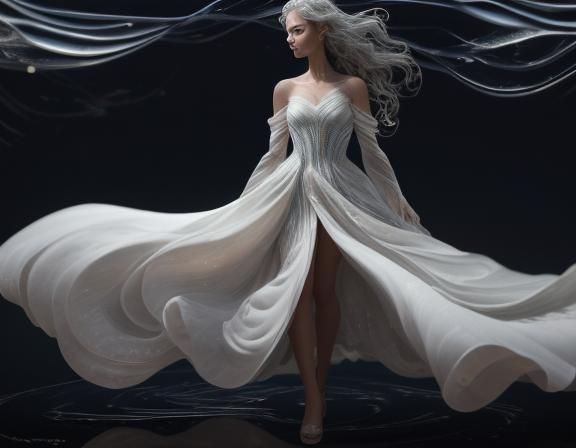Quantum Wave Woman: 8K 3D Render Portrait