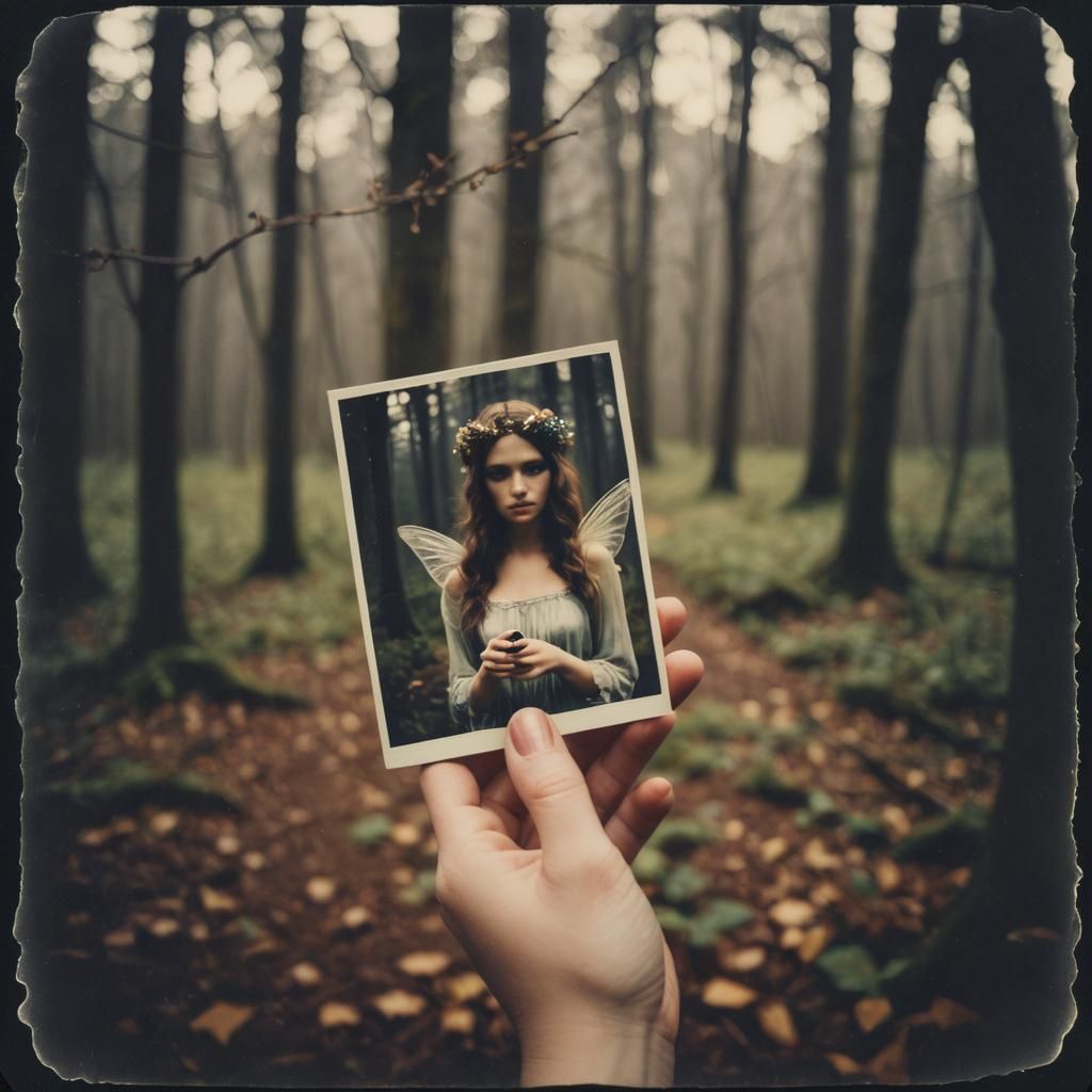 Magical Fairy Woman Captured in Polaroid