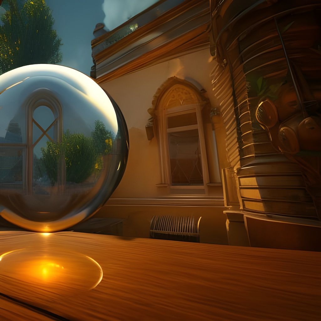 Clock in Glass Bubble: 3D Cinematic Graphics