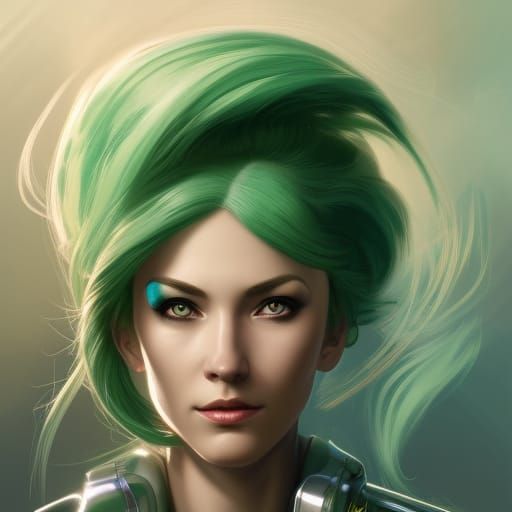 Intrepid Woman with Laser Sword: Hyperdetailed Concept Art