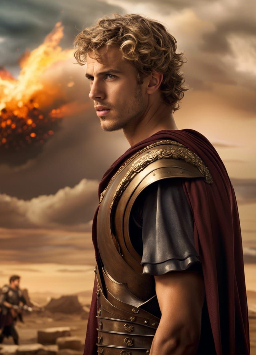 Greek Hero in Olympus, Detailed Matte Painting