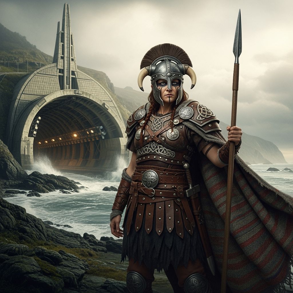 Boudica at the Futuristic Channel Tunnel Entrance