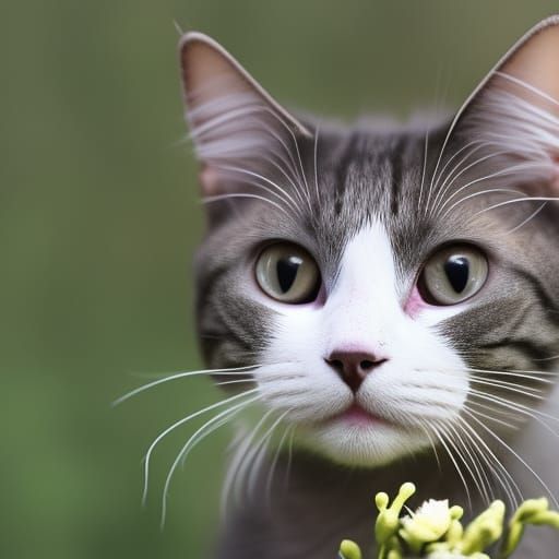 Floral Cat Composition