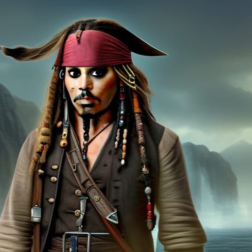 Jack Sparrow Detailed Matte Painting in 8k
