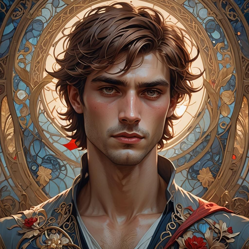 Art Nouveau Portrait of a Young Man