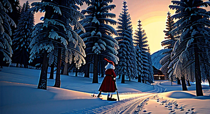 Cyberpunk Santa Sleighboys in Vibrant Christmas Wonderland