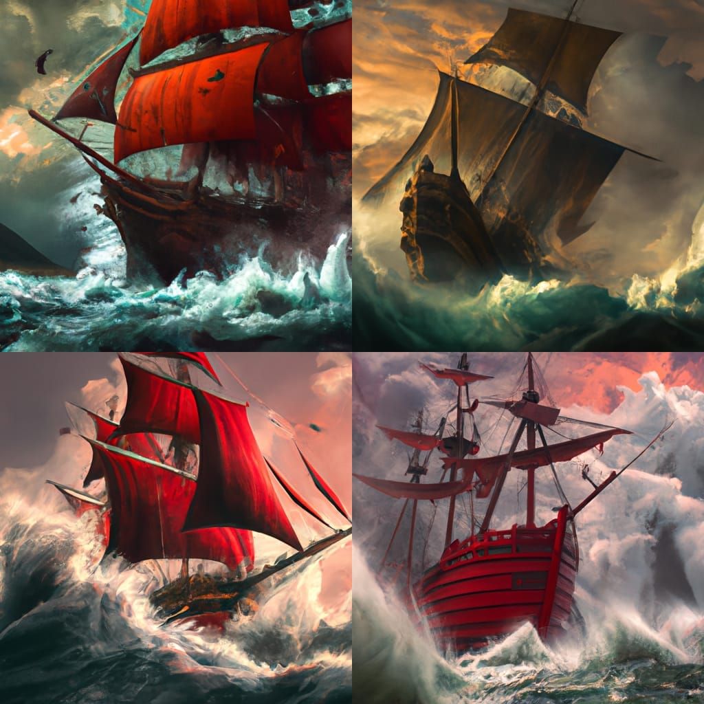 Schooner Overwhelmed by Rogue Wave: Digital Matte Painting