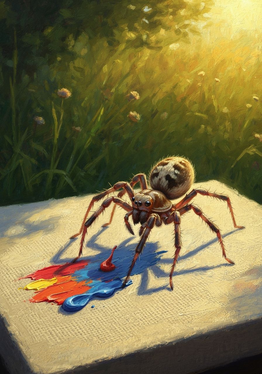 Eight-Legged Spider Paints Masterpiece in Forest