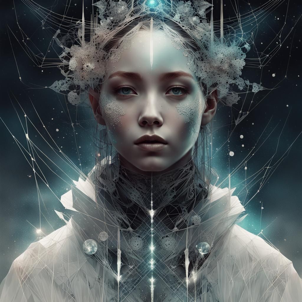 Ethereal Goddess in Shimmering Nacreous Splendor