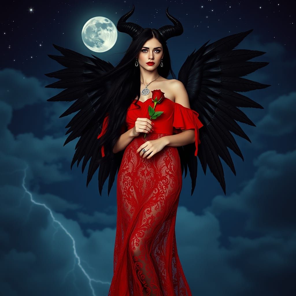 Ethereal Goddess of Night and Stars