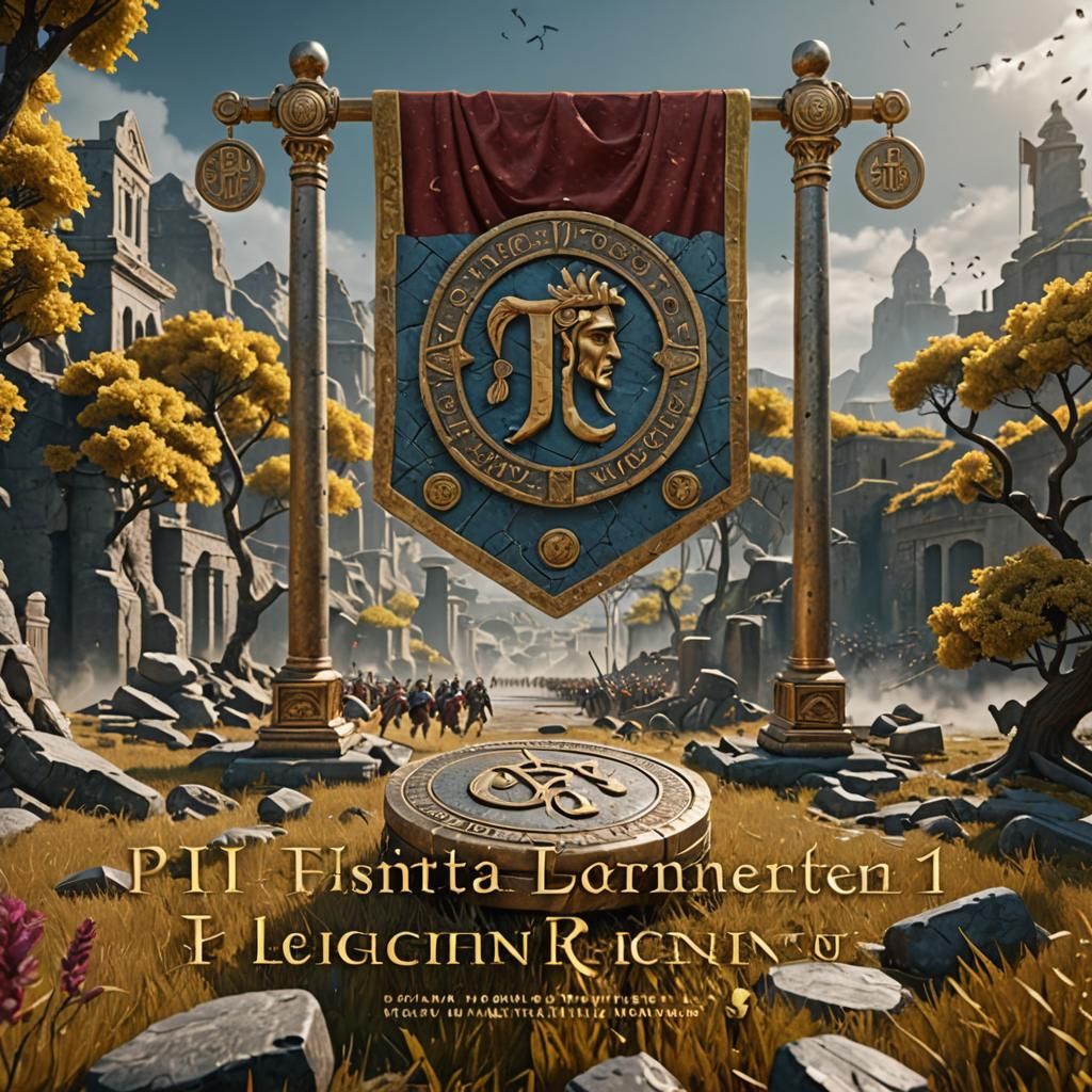 PI Coin with Roman Legion: Detailed Digital Art