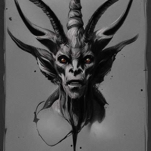 Baphomet Portrait in Dark Fantasy Style