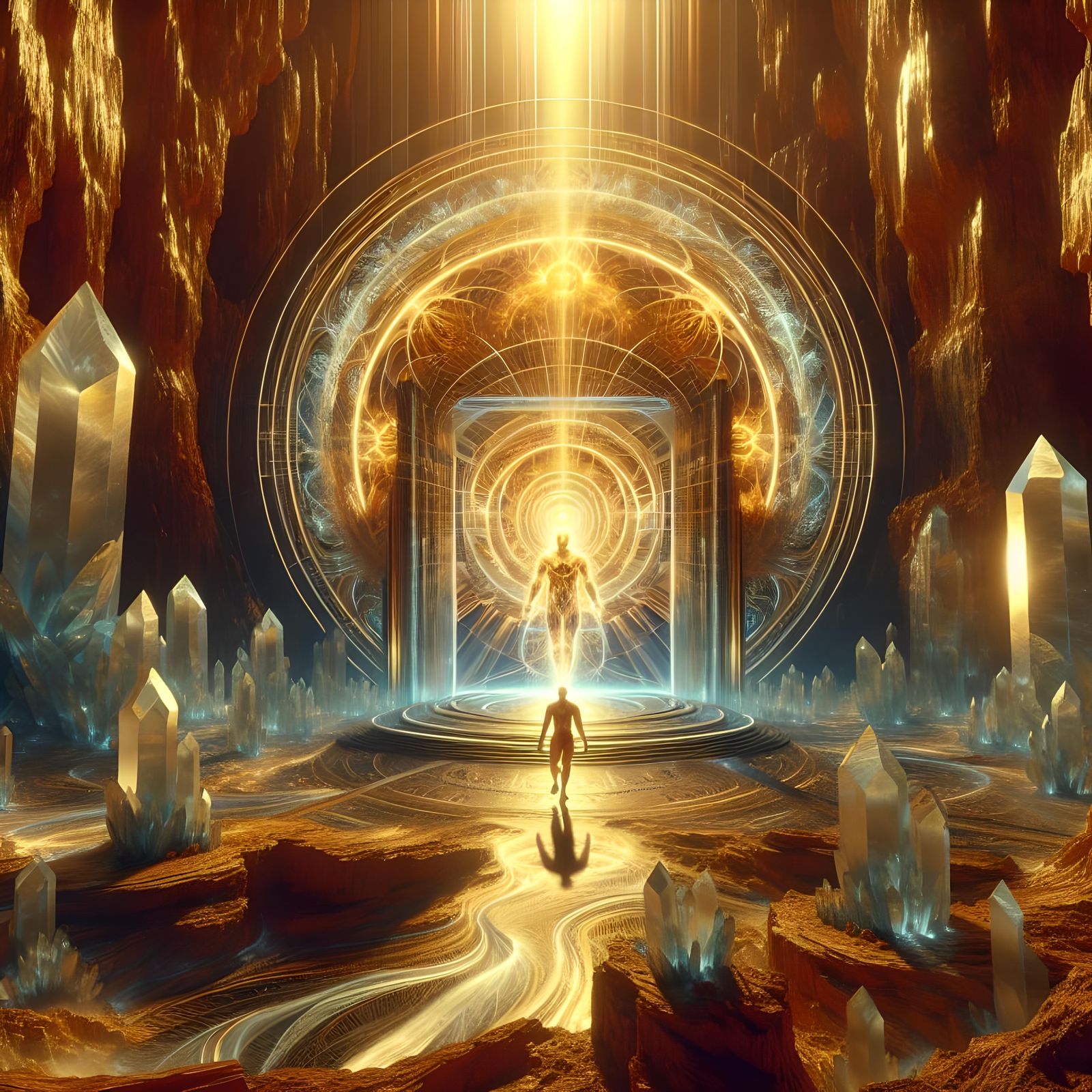 Lyran Being at Quartz Cave Entrance