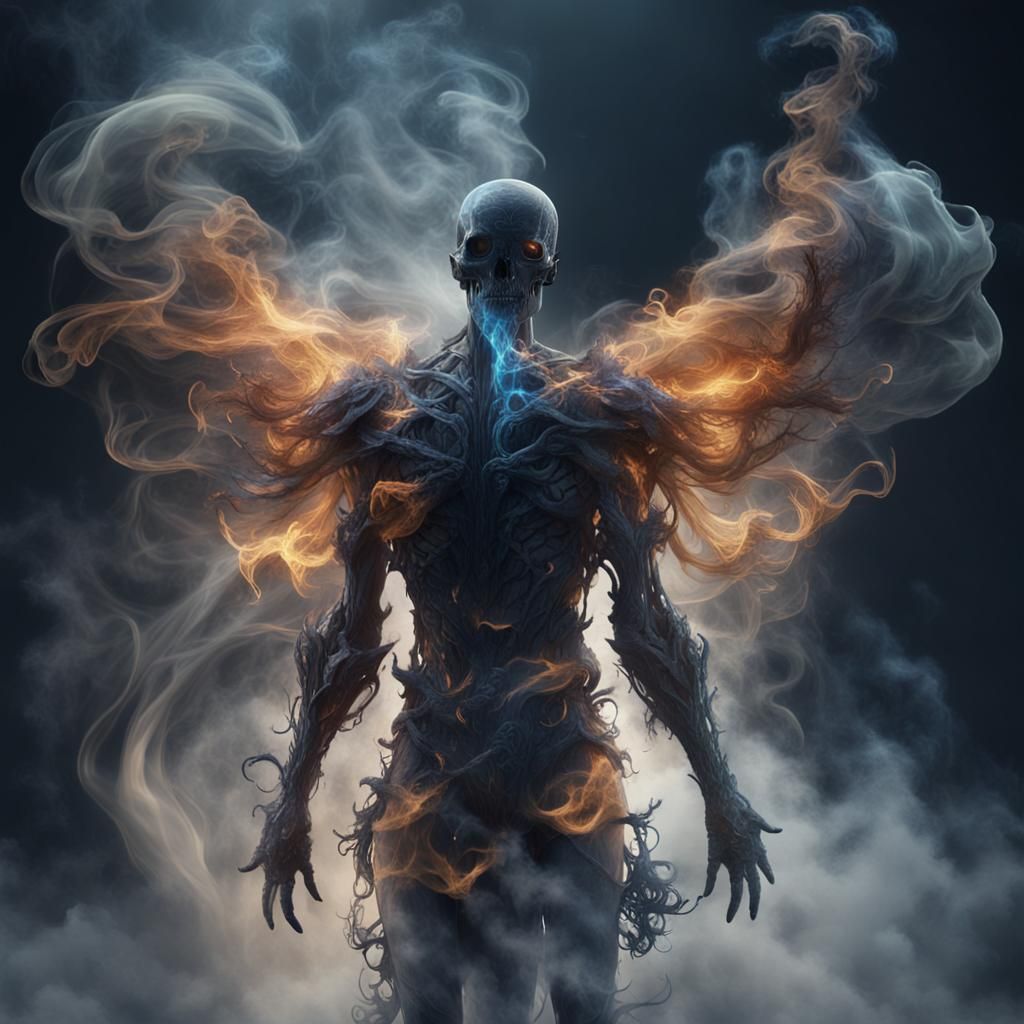 Smokey Humanoid Ready to Fly