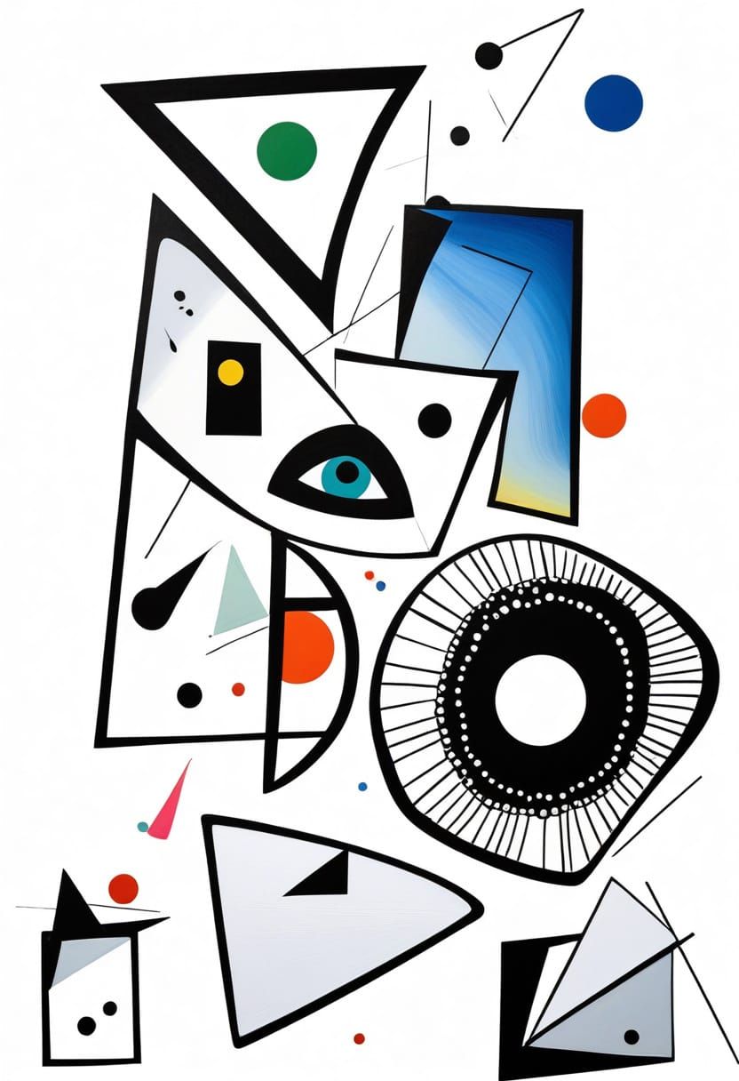 Surreal Geometric Shapes in Expressionist Oil Painting