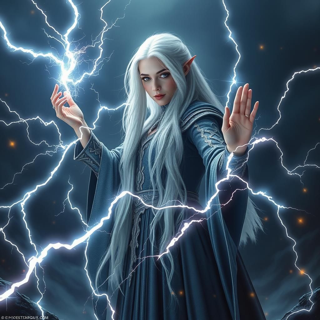 High Elf Wizard Summons Lightning in Coldharbour