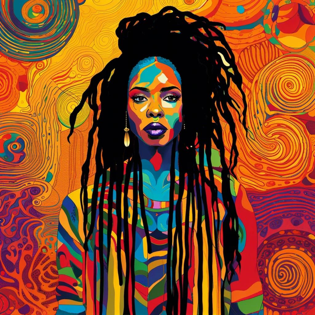 Psychedelic Hip Hop: African American Woman in Klimt Style