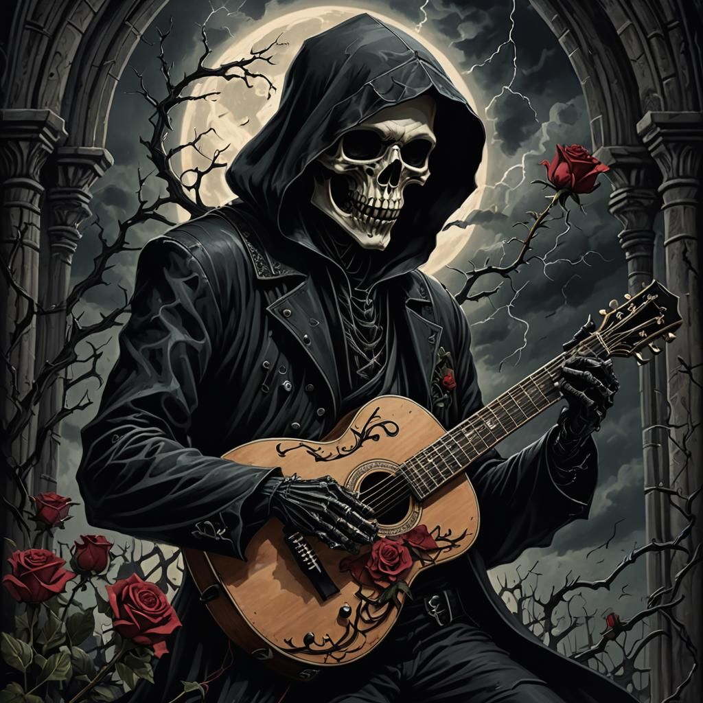Grim Reaper's Gothic Guitar Serenade