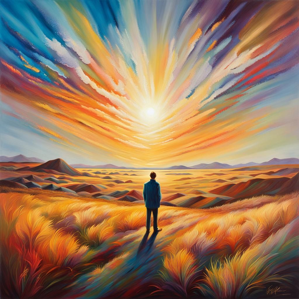 Dreamlike Surrealism: Person in a Desolate Landscape