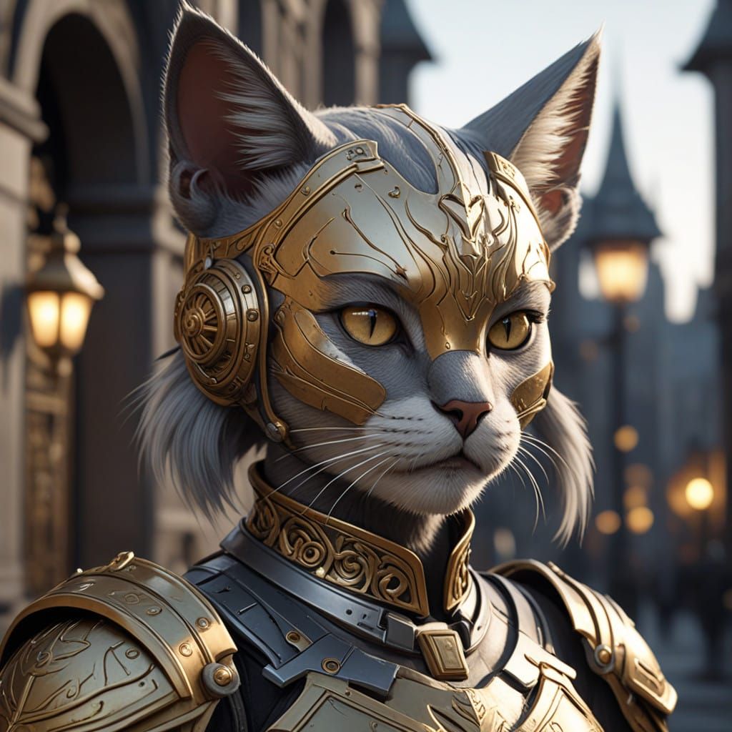 Elegant Warrior in Gothic Armor