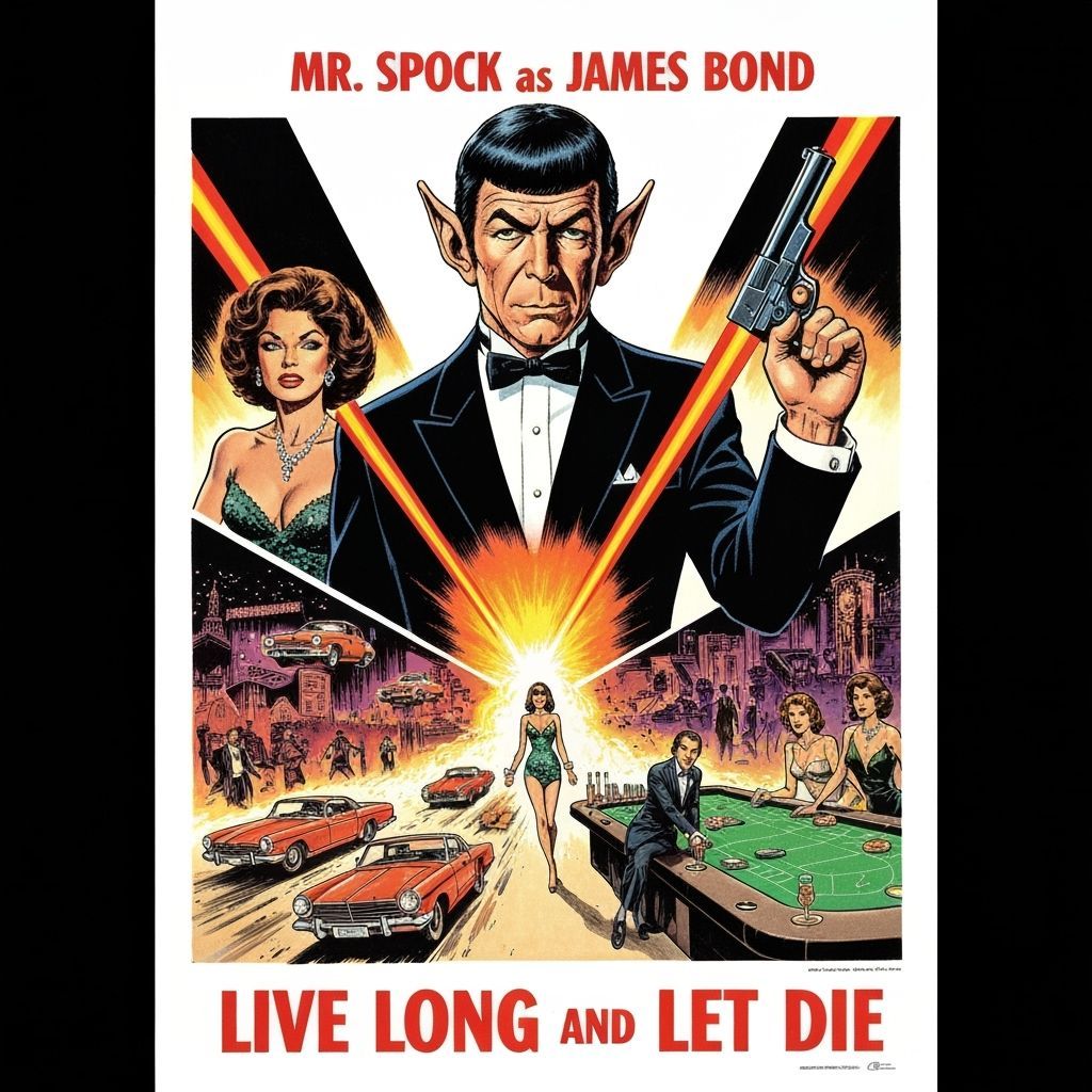 Mr. Spock as James Bond Movie Poster