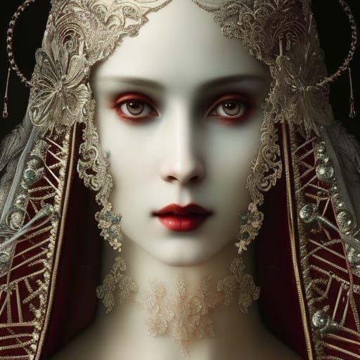 Pale Ghost with Silver Filigree, Renaissance Style